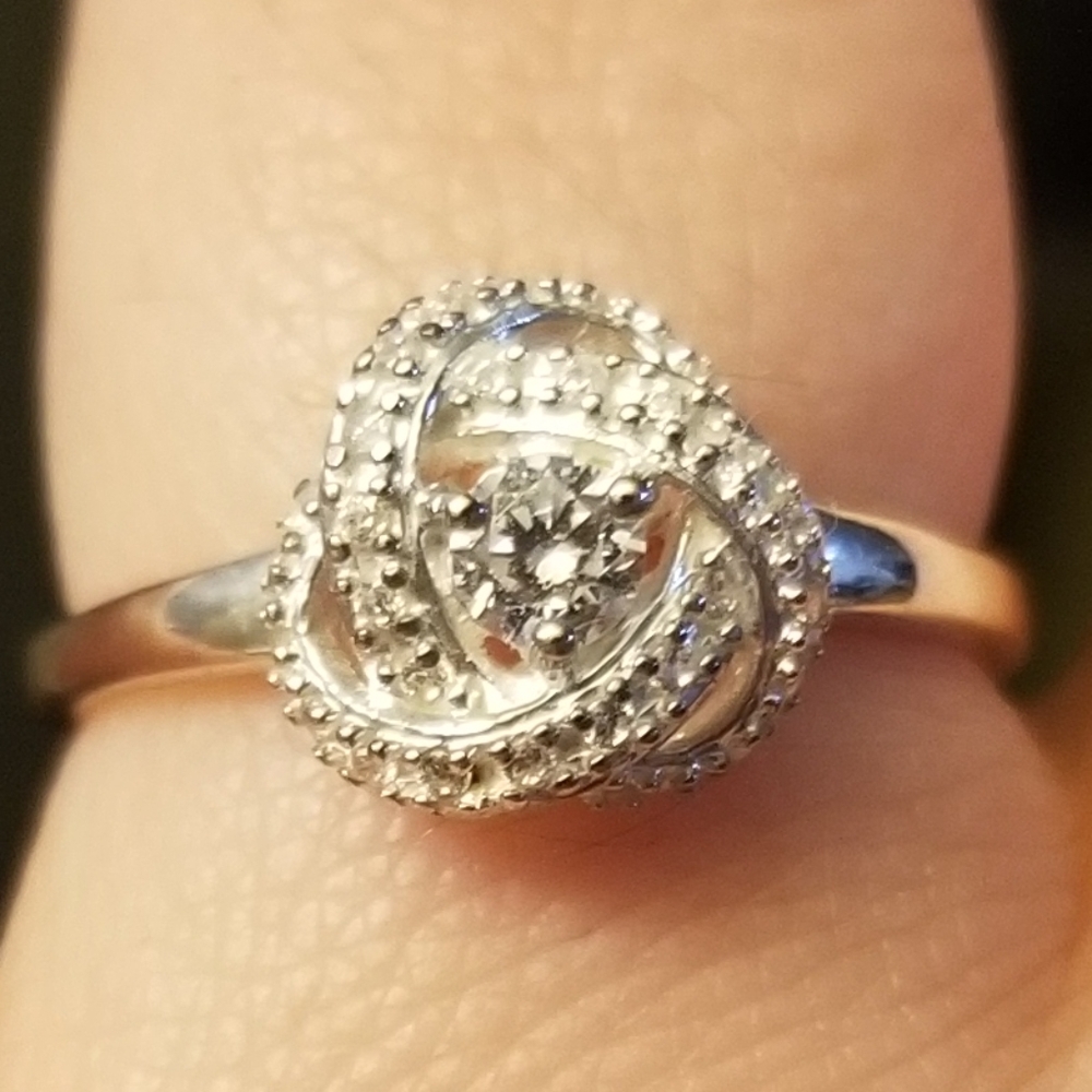 Sterling Silver CZ Love Knot Ring